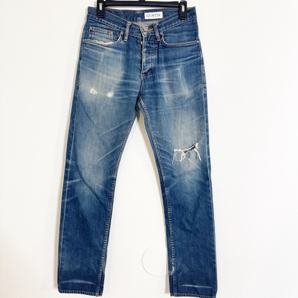 Gustin Men's Blue distressed denim Jeans